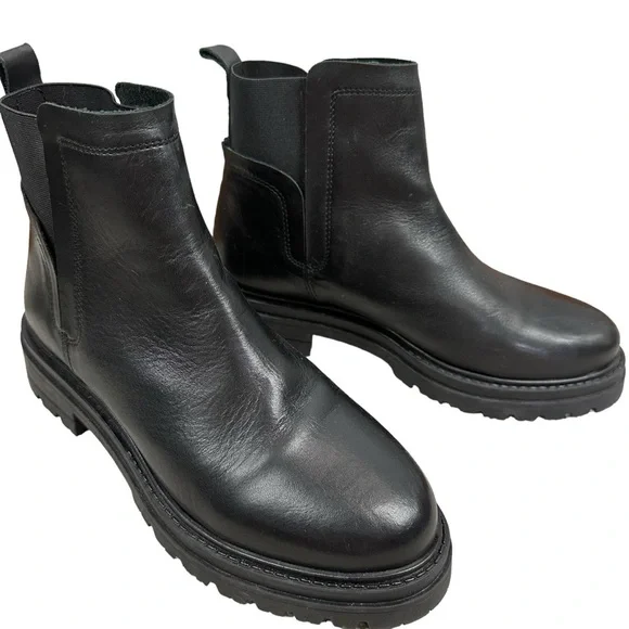 STEVE MADDEN Moira Lug Sole Leather Boots - Picture 3 of 8